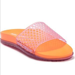 Melissa x opening ceremony flipp slide rubber sandal pink orange ladies size 8